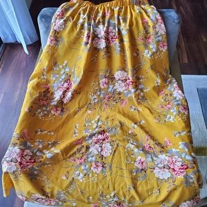 SHEIN Mustard Floral Maxi Skirt
